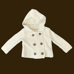 Hope & Henry Hooded Double Breasted Organic Sweater